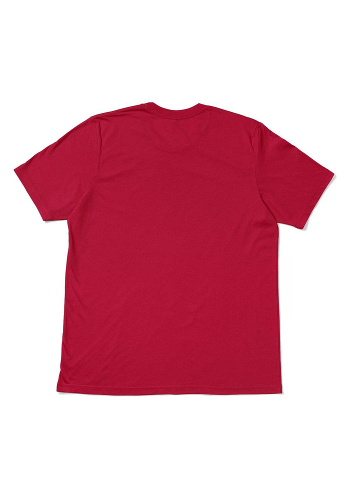 womens red boyfriend t-shirt short crew neck airlume cotton flat back image