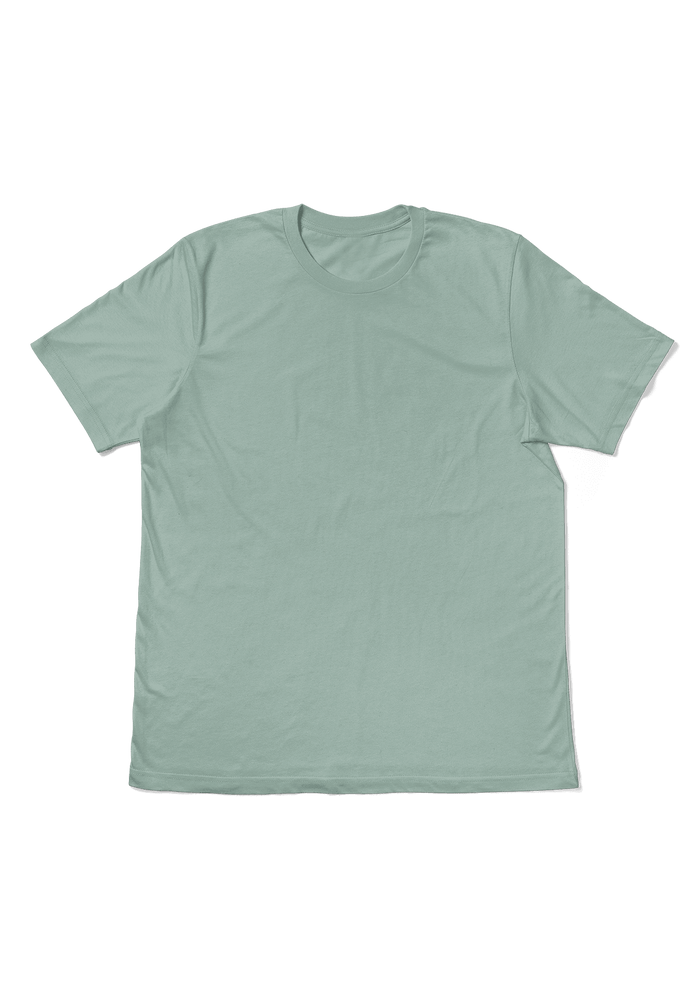 womens dusty blue boyfriend cut t-shirt short sleeve crew neck airlume cotton flat front image