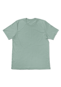 womens dusty blue boyfriend cut t-shirt short sleeve crew neck airlume cotton flat front image