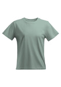 womens sea glass blue relax fit short sleeve crew neck airlume cotton front 3D image