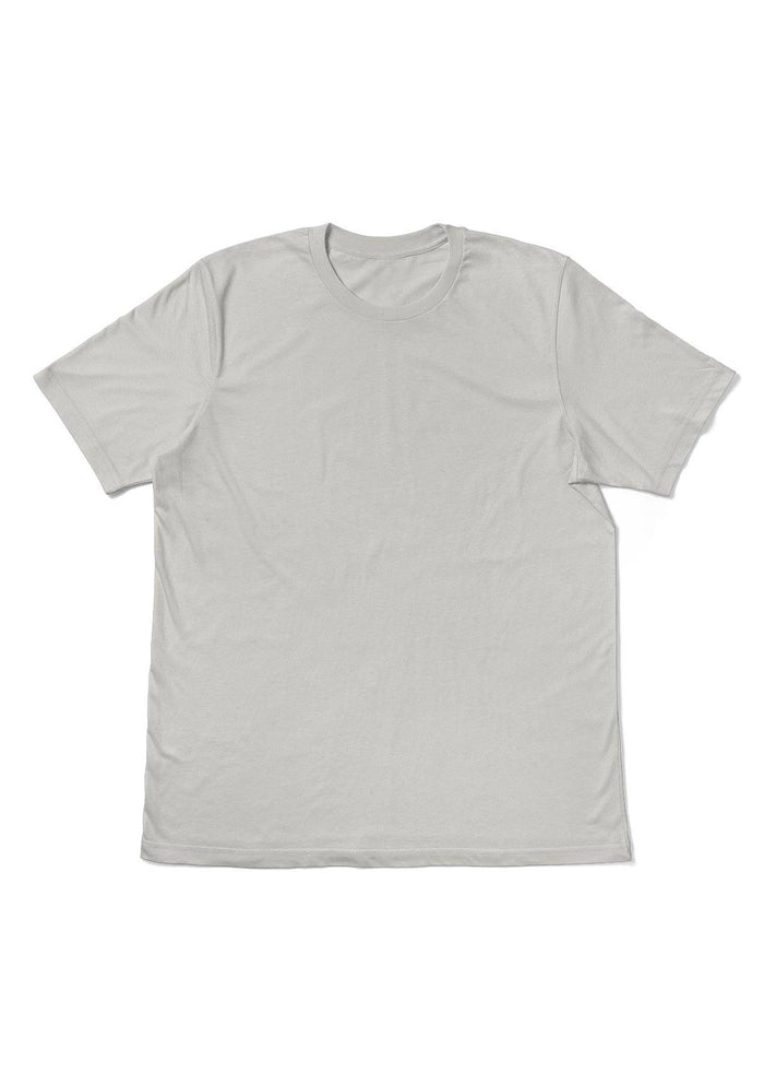 womens gray boyfriend cut t-shirt short sleeve crew neck airlume cotton flat front image