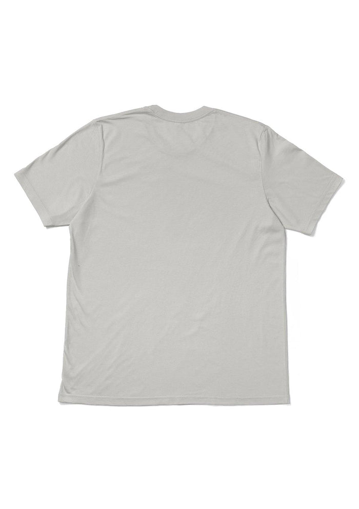 womens gray boyfriend cut t-shirt short sleeve crew neck airlume cotton flat back image