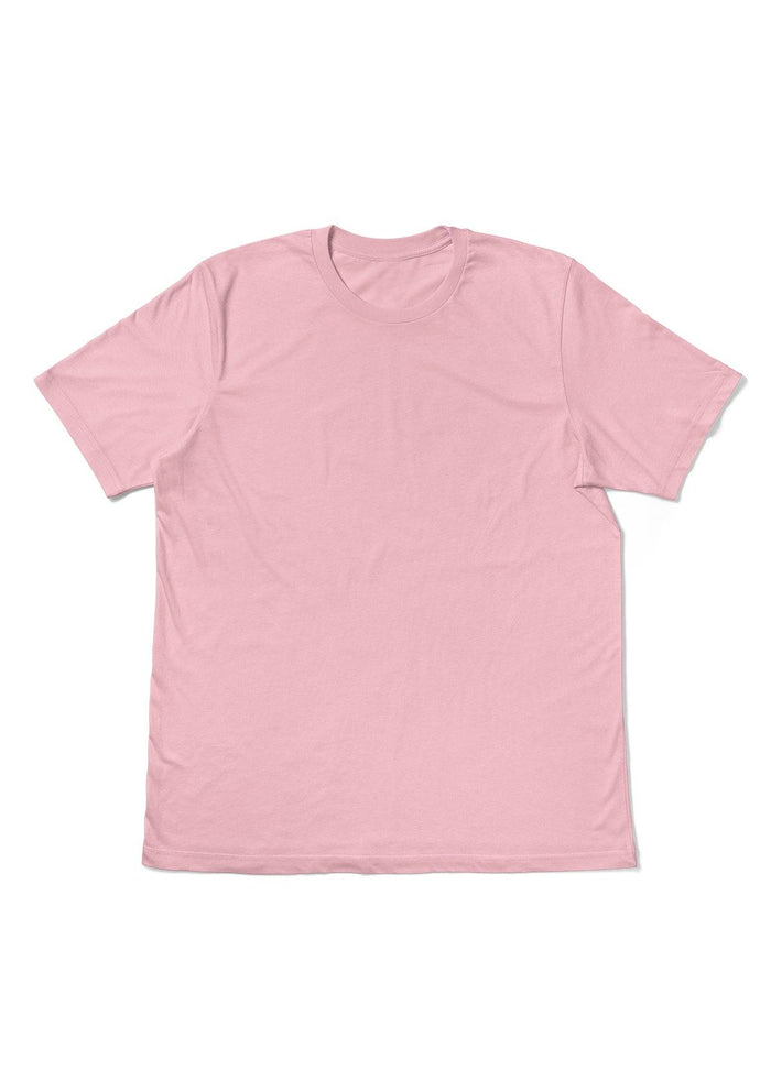 womens pink boyfriend cut t-shirt airlume cotton flat front image