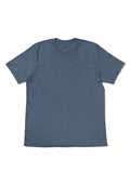 womens steel blue boyfriend t-shirt short sleeve crew neck airlume cotton flat front image