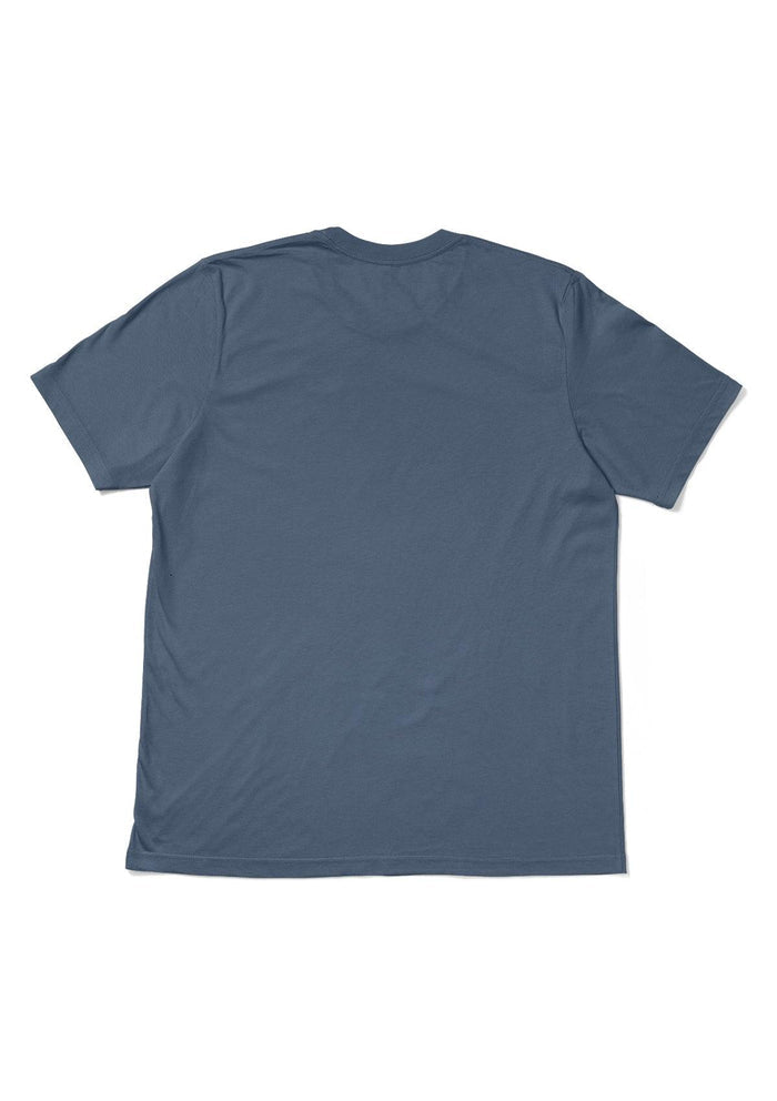 womens steel blue boyfriend t-shirt short sleeve crew neck airlume cotton flat back image