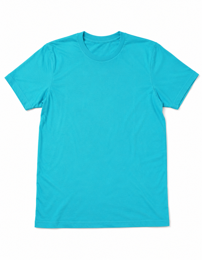 Women's Turquoise Boyfriend Cut T-Shirt Flat Front Image