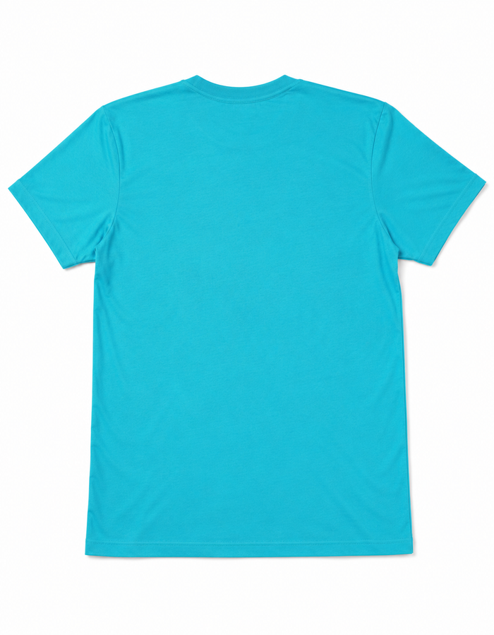 Women's Turquoise Boyfriend Cut T-Shirt Flat Back Image