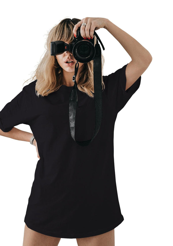 Women’s vintage black boyfriend cut t-shirt - back view