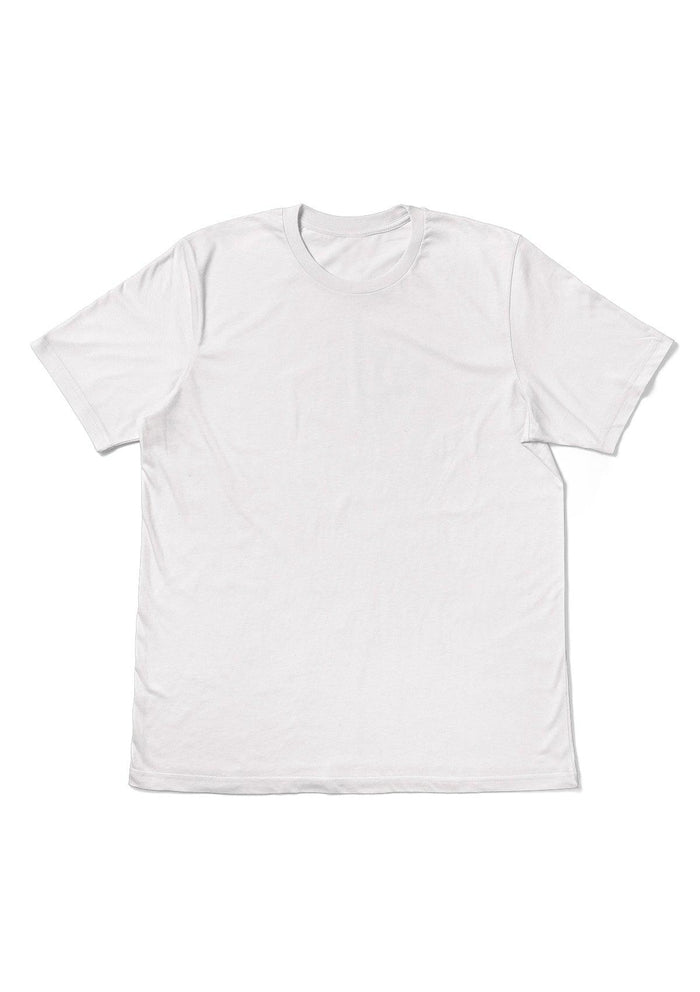 womens vintage white boyfriend cut  t-shirts  short sleeve airlume cotton  front flat view