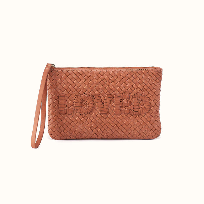 Woven Loved Pouch in Washed Leather - Harvest Wheat- FOL