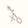Xo Keychain In Buffed Leather - Blossom