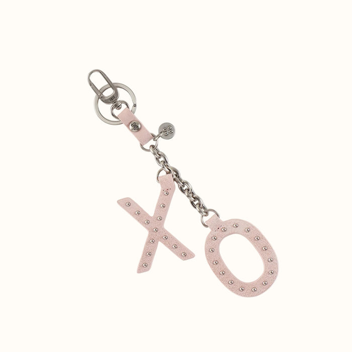 Xo Keychain In Buffed Leather - Blossom