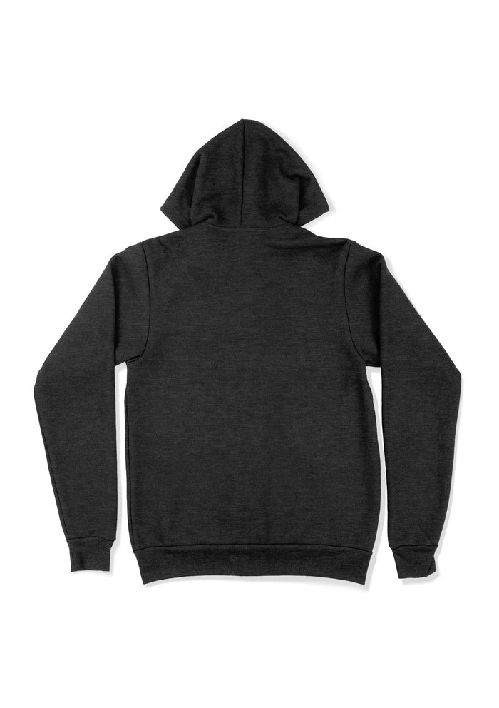 unisex gray zip hoodie fleece back flat image