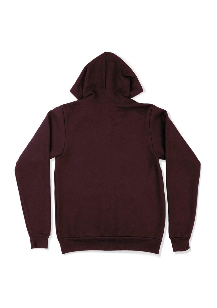 Zip Kangaroo Fleece Hoodie Maroon Red - Perfect TShirt Co